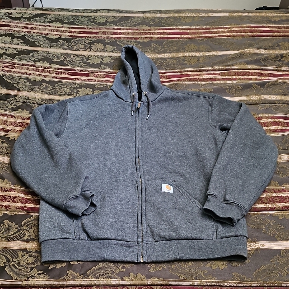 Carhartt Rain Defender Gray Zip-Up Hoodie
